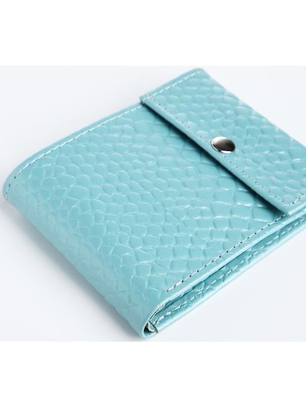 Кошелёк на кнопке, цвет голубой