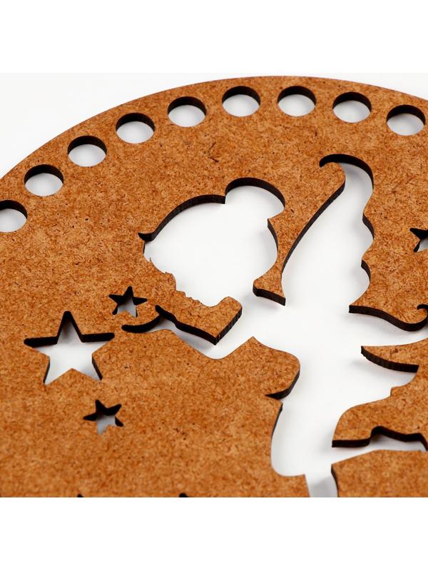 Донышко для вязания резное «Волшебная фея», круг 15 см, хдф 3 мм