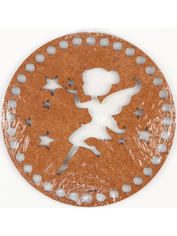 Донышко для вязания резное «Волшебная фея», круг 15 см, хдф 3 мм