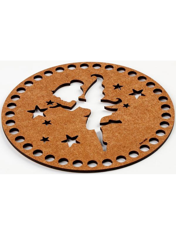 Донышко для вязания резное «Волшебная фея», круг 15 см, хдф 3 мм