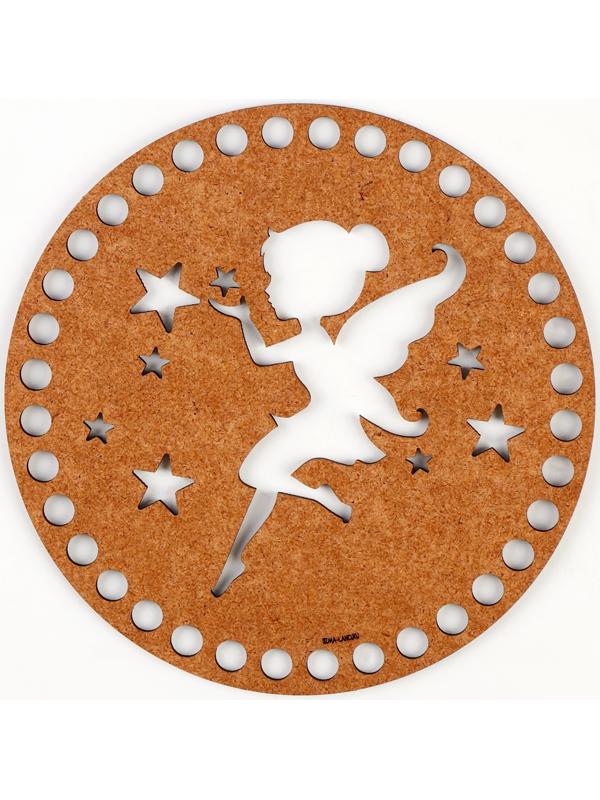 Донышко для вязания резное «Волшебная фея», круг 15 см, хдф 3 мм