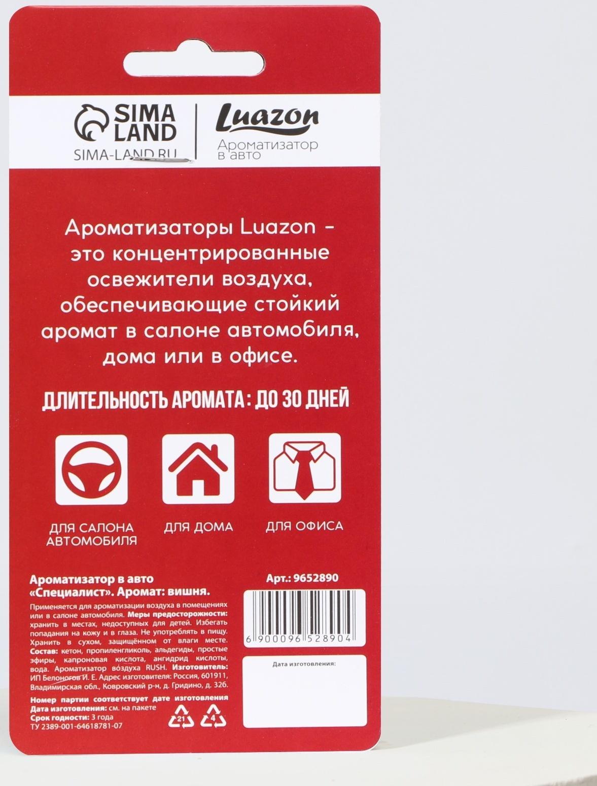 Ароматизатор в авто «Специалист», аромат: черри