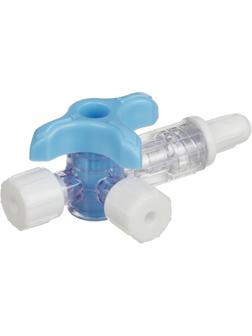 Кран трехходовой для инфузии синий Polyway Pro Click, 100 шт/уп