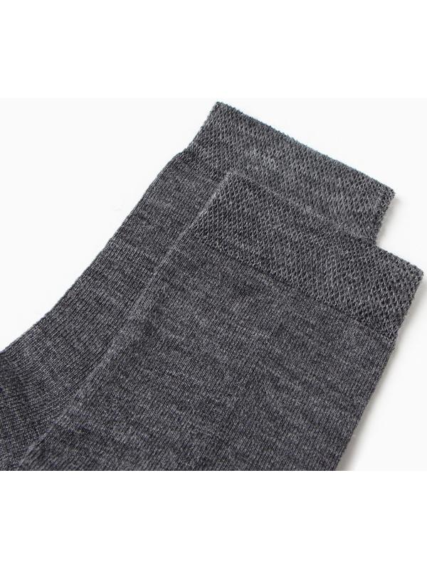 Носки женские шерстяные, цвет тёмно-серый, размер 25