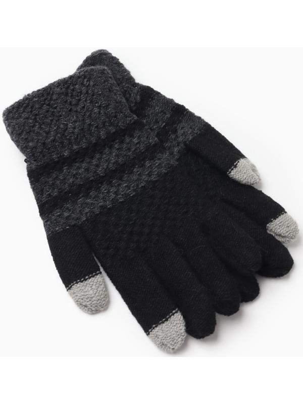 Перчатки мужские, цвет черный/серый, размер 10