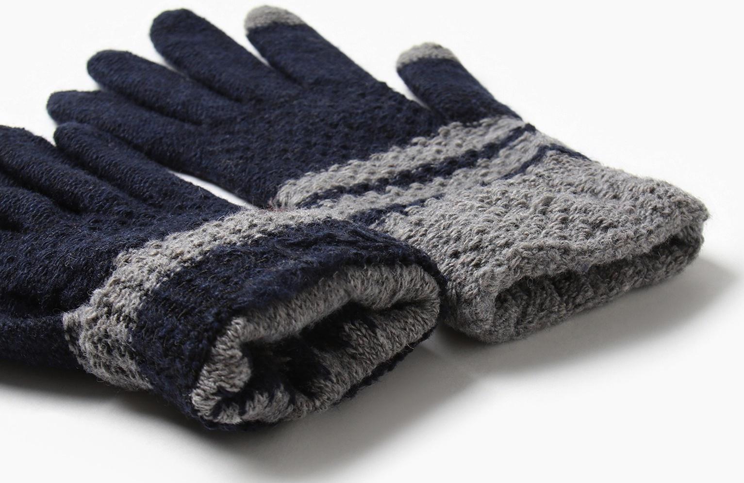 Перчатки мужские, цвет синий/серый, размер 10