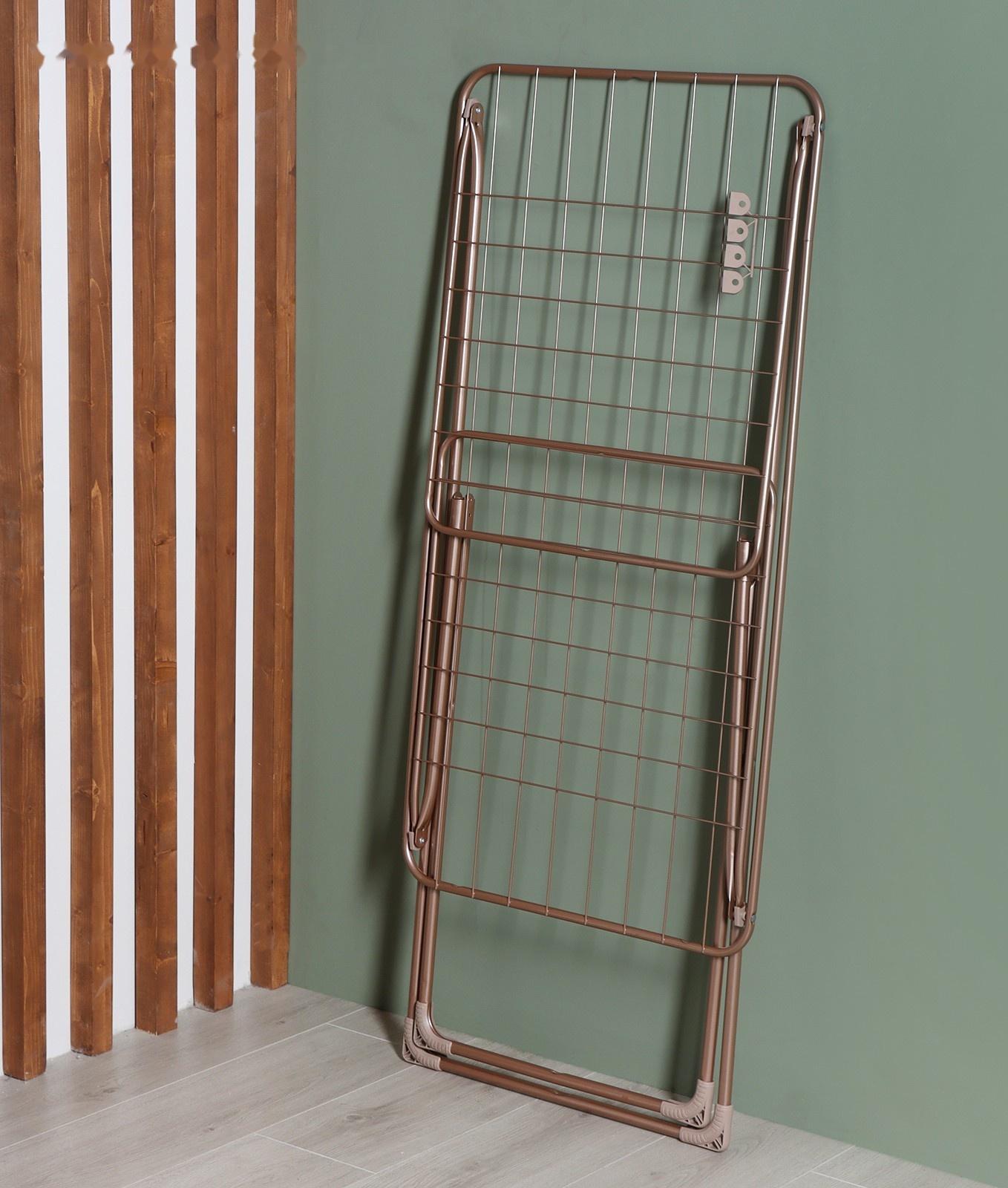 Сушилка для белья напольная складная, рабочая длина 20 м, высота от пола 95 см, ширина 54 см, цвет розовое золото