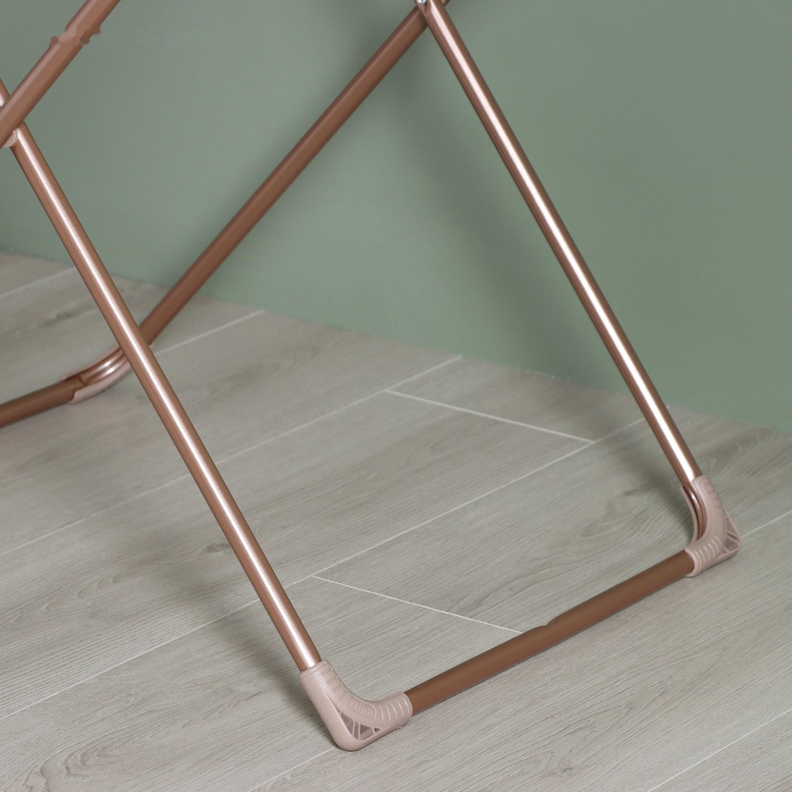 Сушилка для белья напольная складная, рабочая длина 20 м, высота от пола 95 см, ширина 54 см, цвет розовое золото