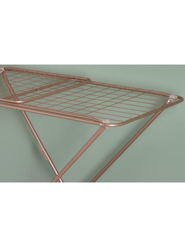 Сушилка для белья напольная складная, рабочая длина 20 м, высота от пола 95 см, ширина 54 см, цвет розовое золото