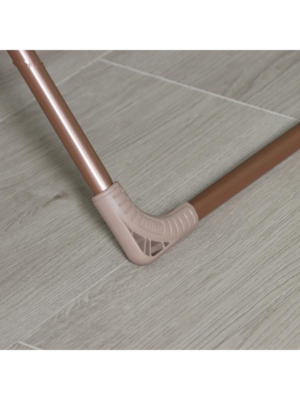 Сушилка для белья напольная складная, рабочая длина 20 м, высота от пола 95 см, ширина 54 см, цвет розовое золото