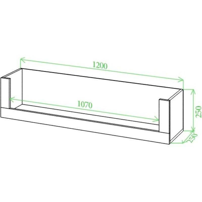 Мебель для дома MRD Toivo Полка с боковиной 1200x250x250 шамони/карамель