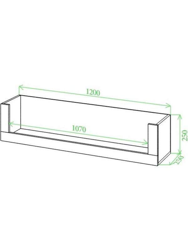Мебель для дома MRD Toivo Полка с боковиной 1200x250x250 шамони/карамель