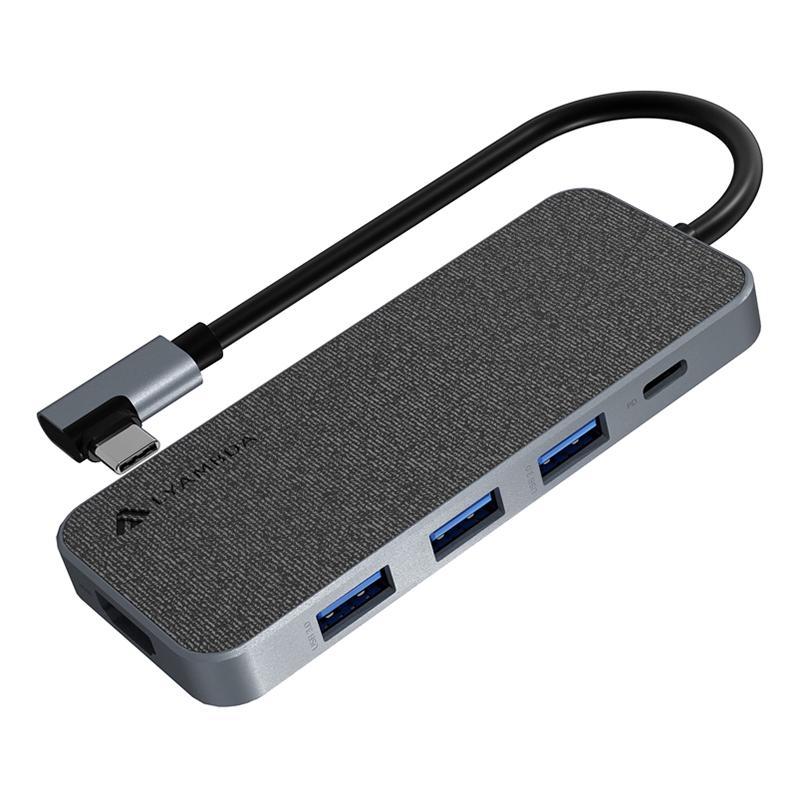 Разветвитель Lyambda (LC129) Type-C 5 в 1 Multimedia 4K/USB/PD Hub