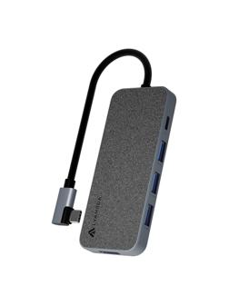 Разветвитель Lyambda (LC129) Type-C 5 в 1 Multimedia 4K/USB/PD Hub