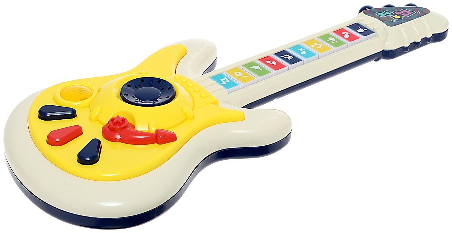 Музыкальная гитара, звук, свет