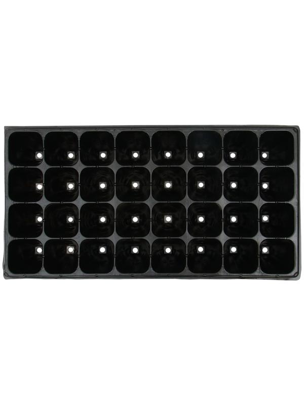 Кассета для выращивания рассады Greengo на 32 ячейки, по 180 мл, из пластика, чёрная, 51 × 28 × 10 см