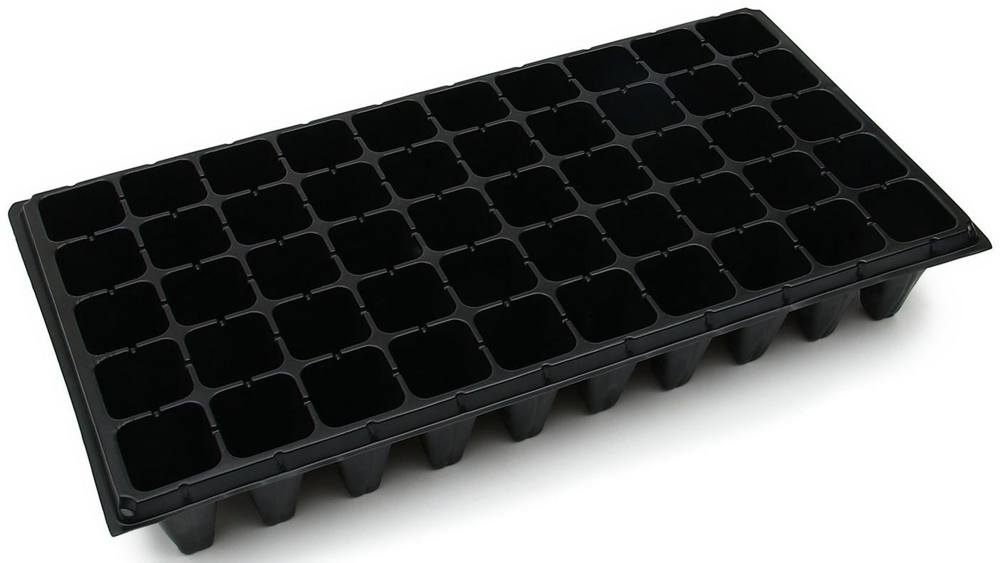 Кассета для выращивания рассады Greengo на 50 ячеек, по 90 мл, из пластика, чёрная, 54 × 27 × 8 см