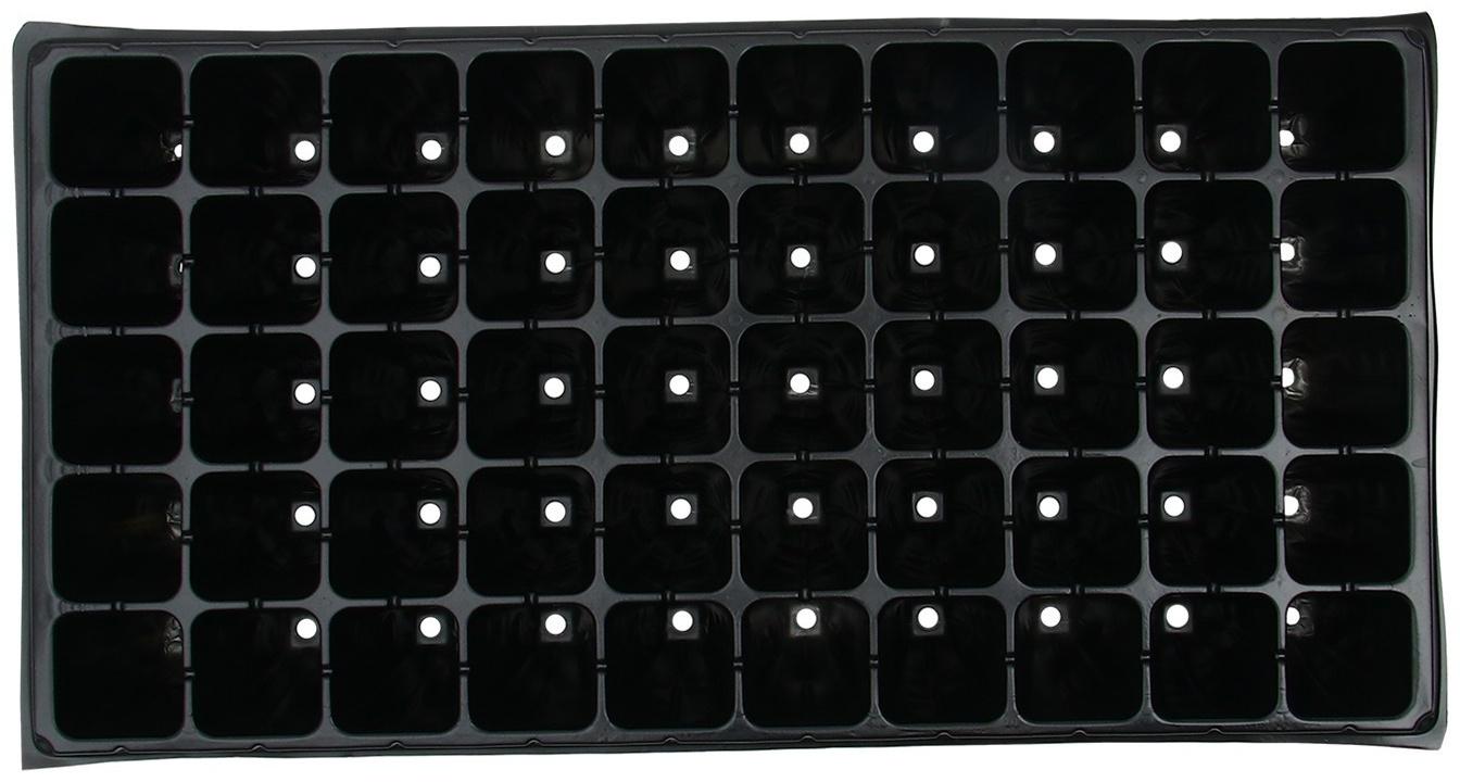Кассета для выращивания рассады Greengo на 50 ячеек, по 90 мл, из пластика, чёрная, 54 × 27 × 8 см