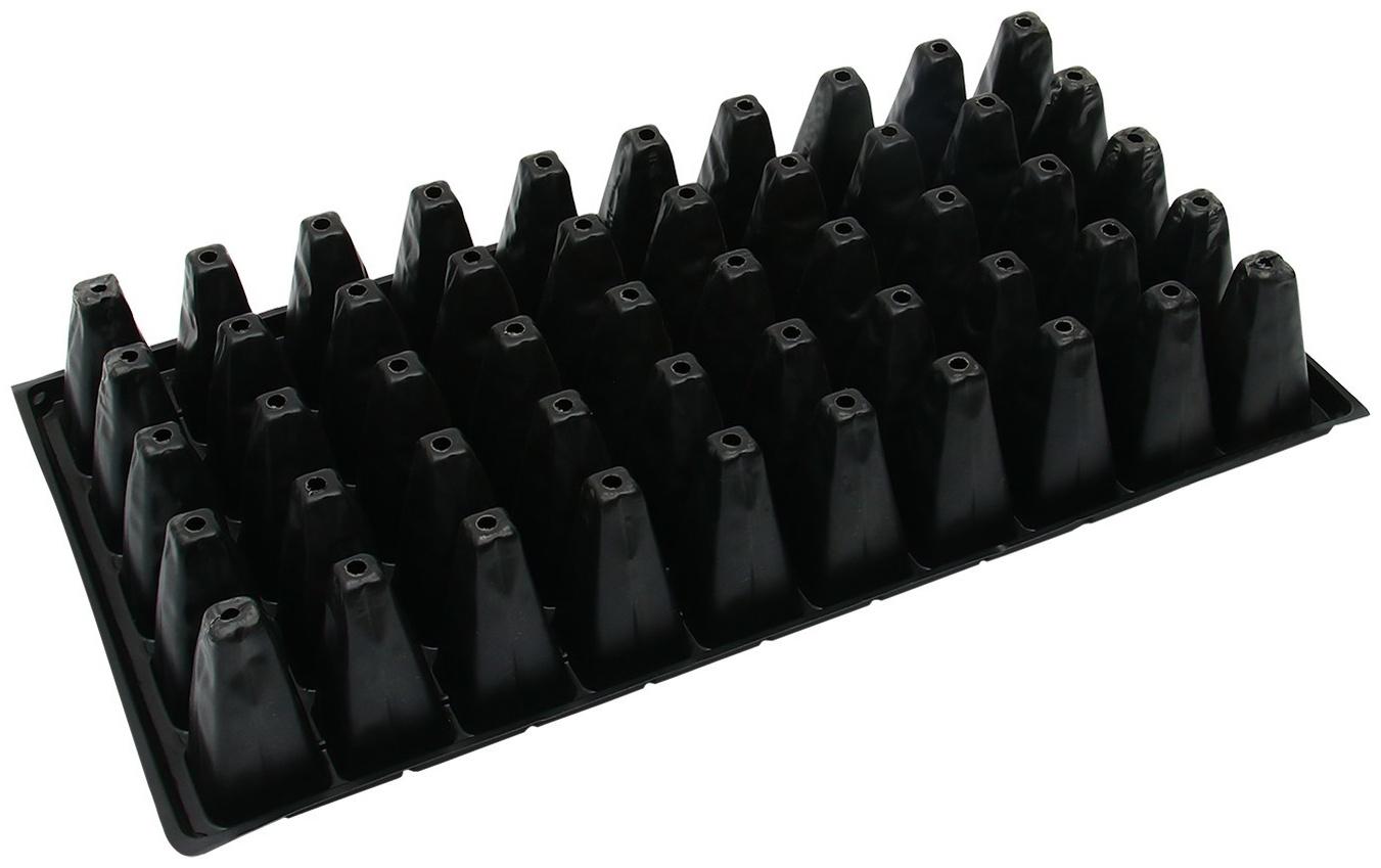 Кассета для выращивания рассады Greengo на 50 ячеек, по 90 мл, из пластика, чёрная, 54 × 27 × 8 см