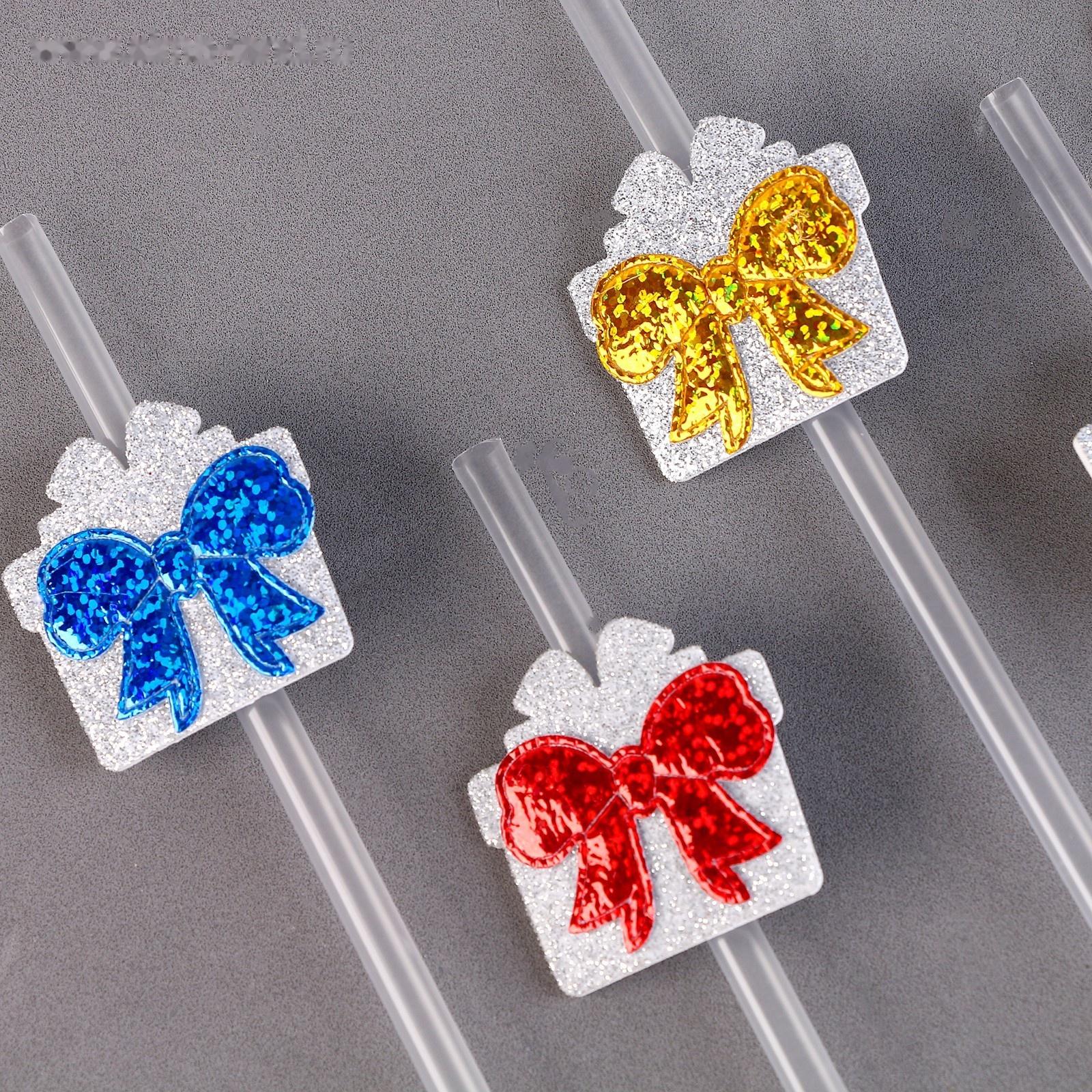 Трубочки «Подарки», в наборе 6 шт., серебро