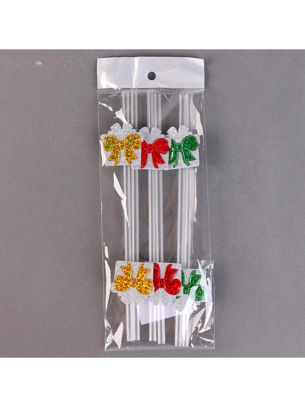 Трубочки «Подарки», в наборе 6 шт., серебро