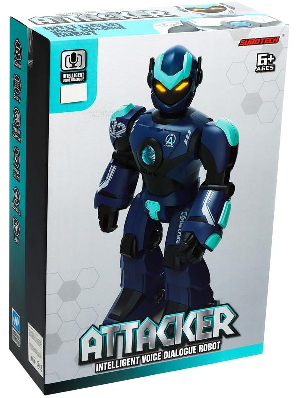 Робот «Атакер», радиоуправление, голосовое управление, свет, звук, с аккумулятором