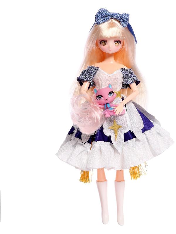 Кукла шарнирная «Пушистая мода», с питомцем