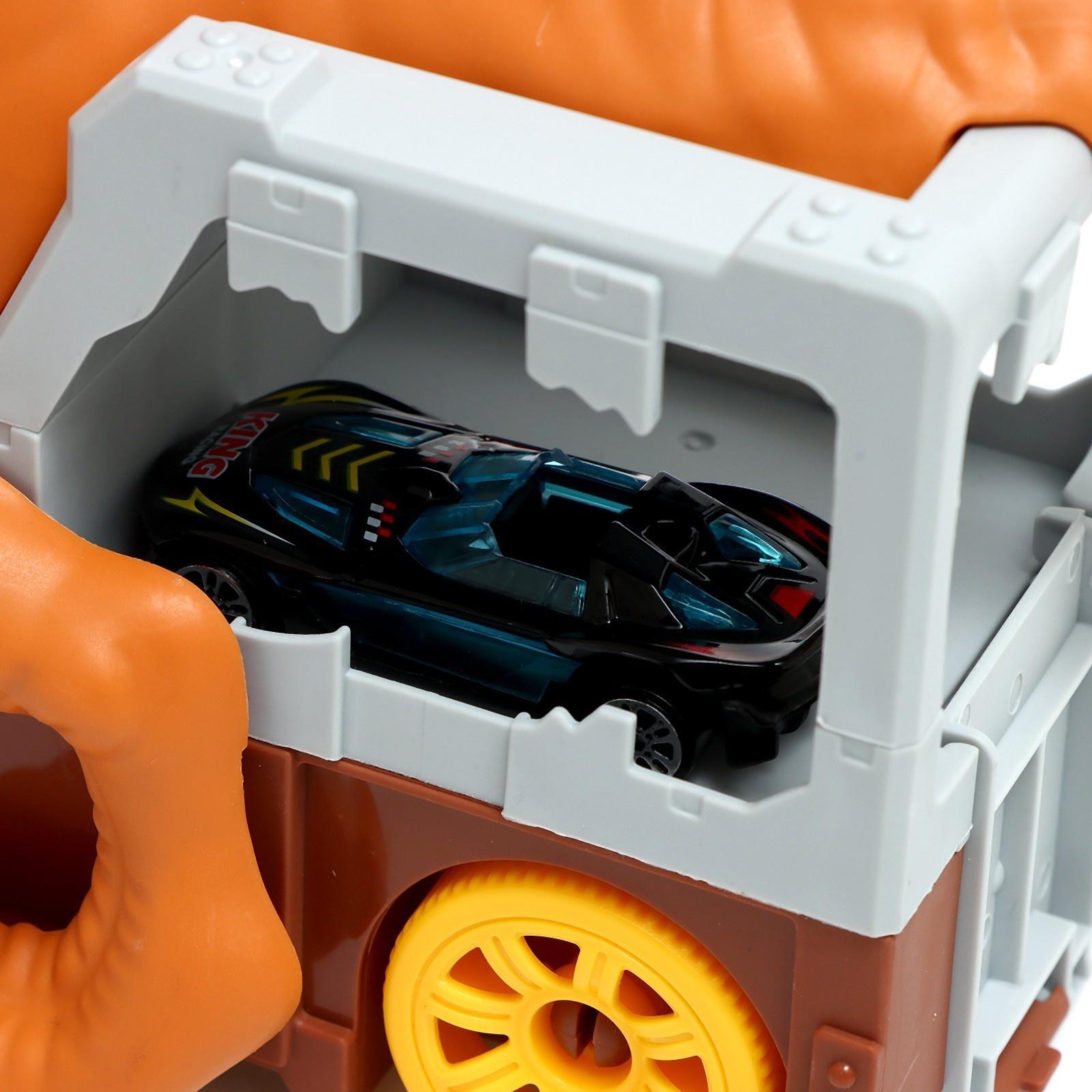 Парковка-автотрек «Атака монстров. Динозавр», свет, 1 машинка, пусковая установка