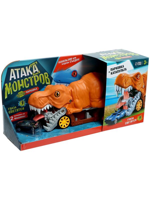 Парковка-автотрек «Атака монстров. Динозавр», свет, 1 машинка, пусковая установка
