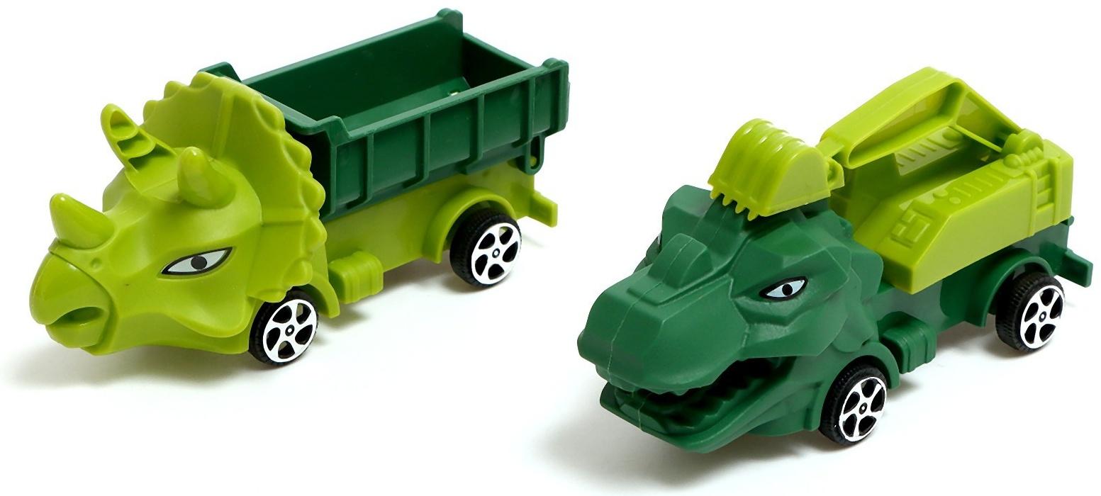 Набор грузовиков «Парк животных. Динозавры», инерция, МИКС