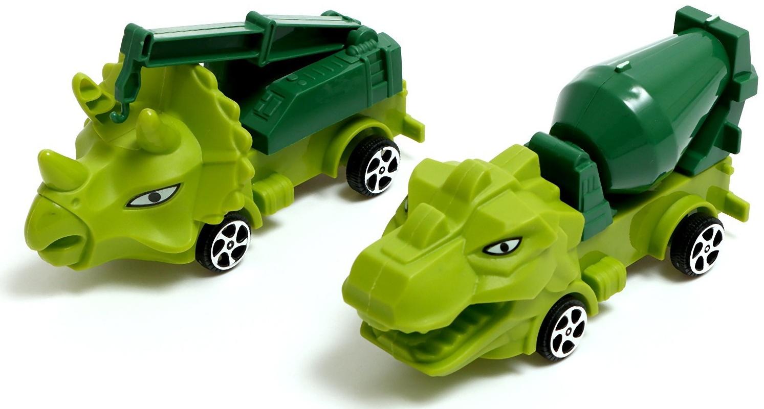 Набор грузовиков «Парк животных. Динозавры», инерция, МИКС