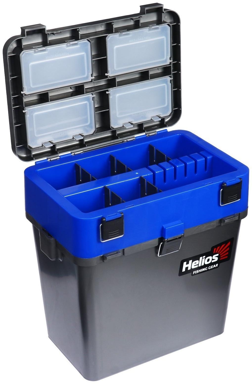 Ящик зимний HELIOS двухсекционный, цвет серо-синий