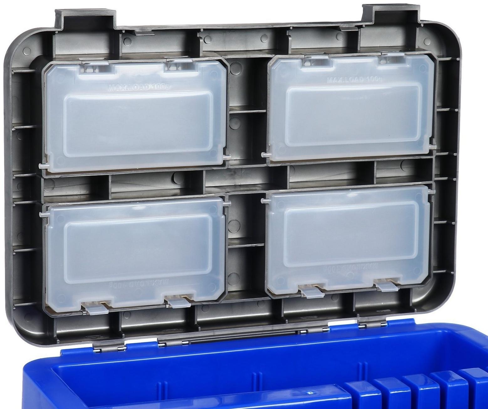 Ящик зимний HELIOS двухсекционный, цвет серо-синий