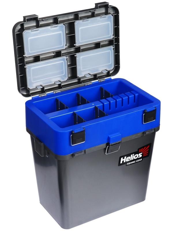 Ящик зимний HELIOS двухсекционный, цвет серо-синий