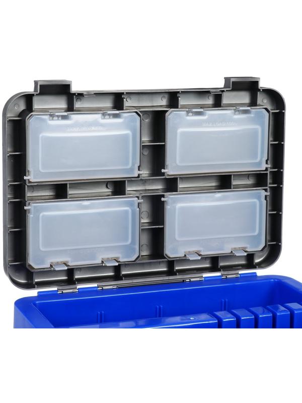 Ящик зимний HELIOS двухсекционный, цвет серо-синий