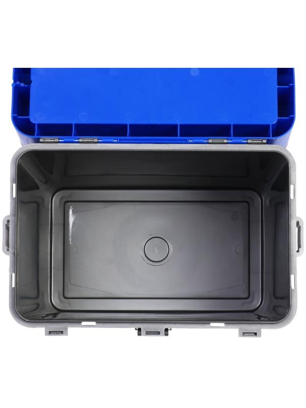 Ящик зимний HELIOS двухсекционный, цвет серо-синий