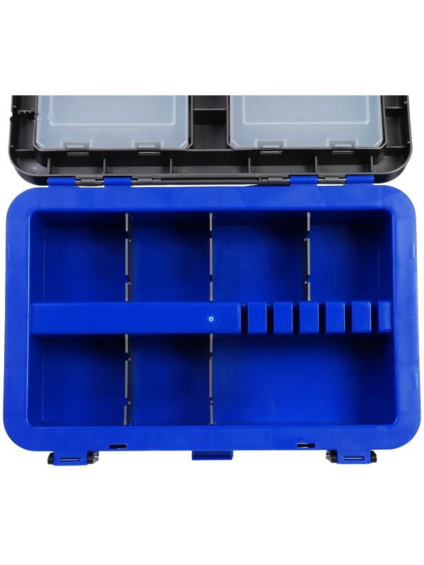 Ящик зимний HELIOS двухсекционный, цвет серо-синий