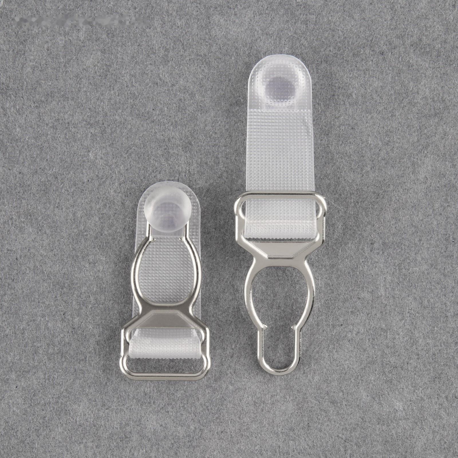 Застёжка для чулок, металлическая, 12 мм, 4 шт, цвет прозрачный