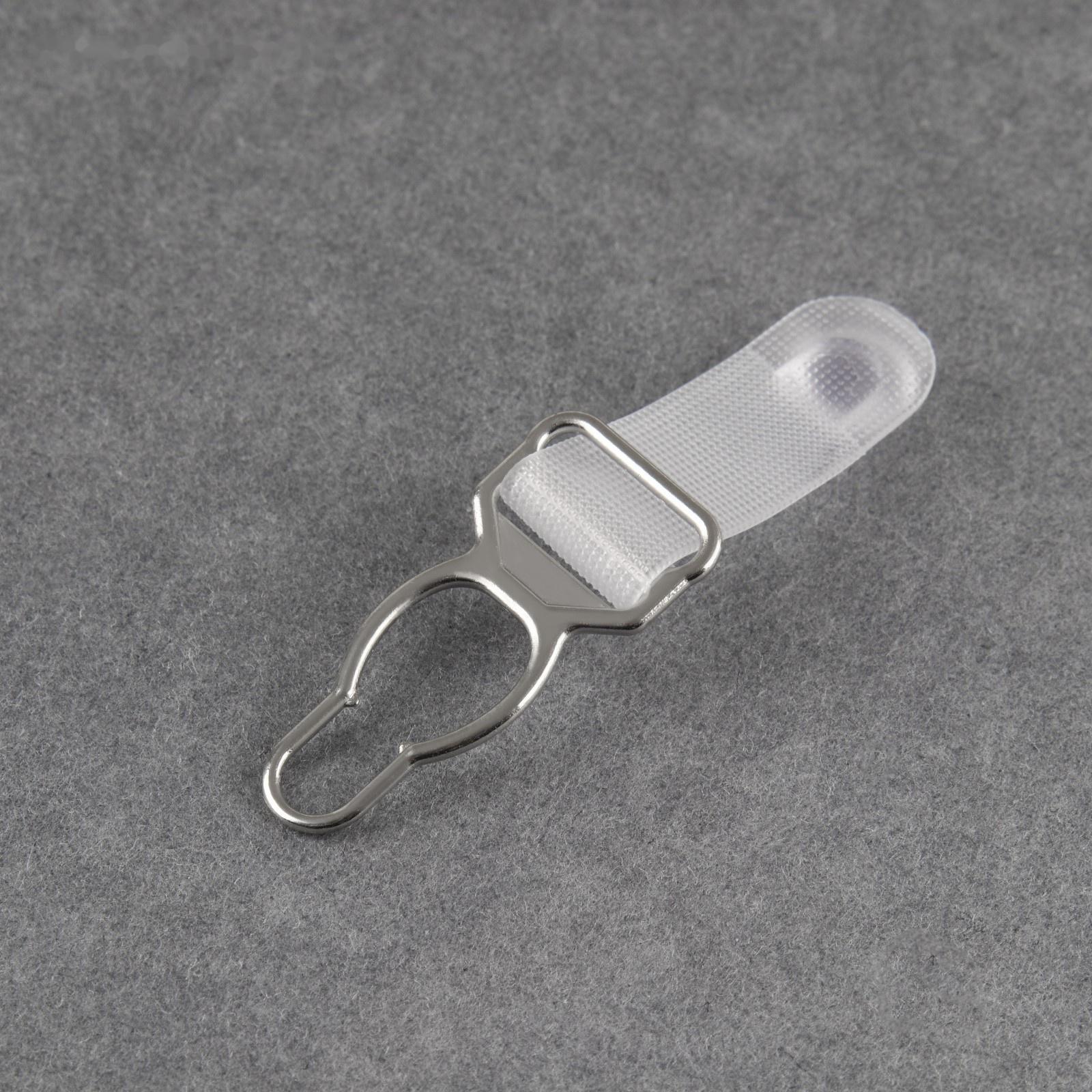 Застёжка для чулок, металлическая, 12 мм, 4 шт, цвет прозрачный