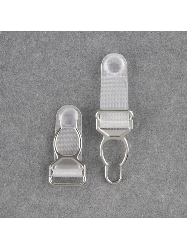 Застёжка для чулок, металлическая, 12 мм, 4 шт, цвет прозрачный