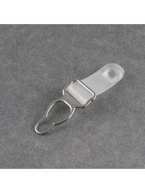 Застёжка для чулок, металлическая, 12 мм, 4 шт, цвет прозрачный