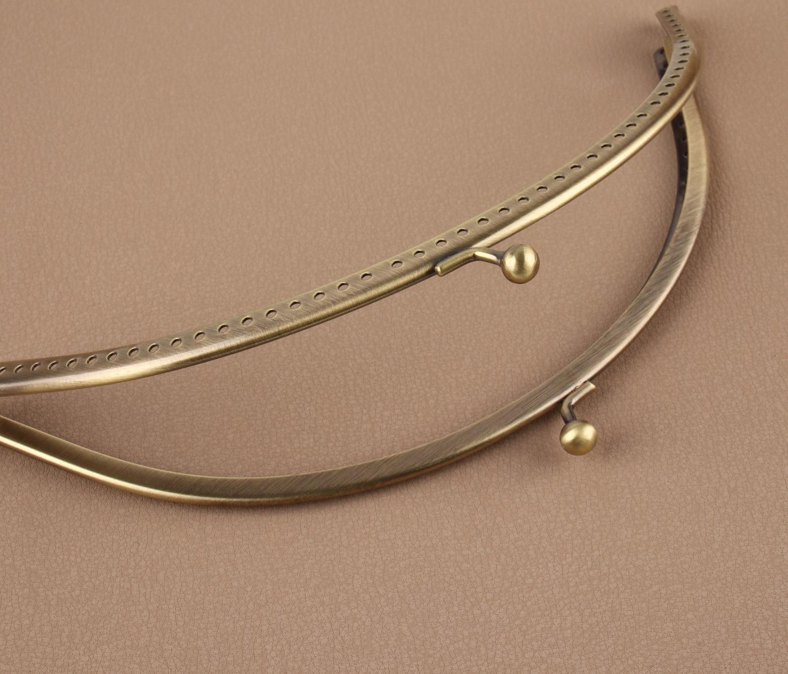 Фермуар пришивной «Полукруг», 20 × 9 см, цвет бронзовый
