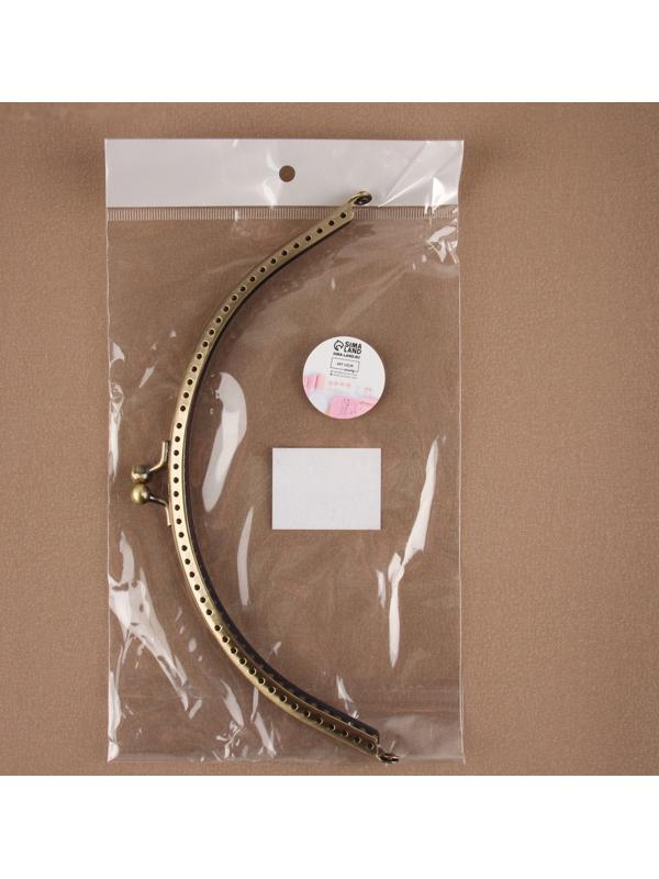 Фермуар пришивной «Полукруг», 20 × 9 см, цвет бронзовый