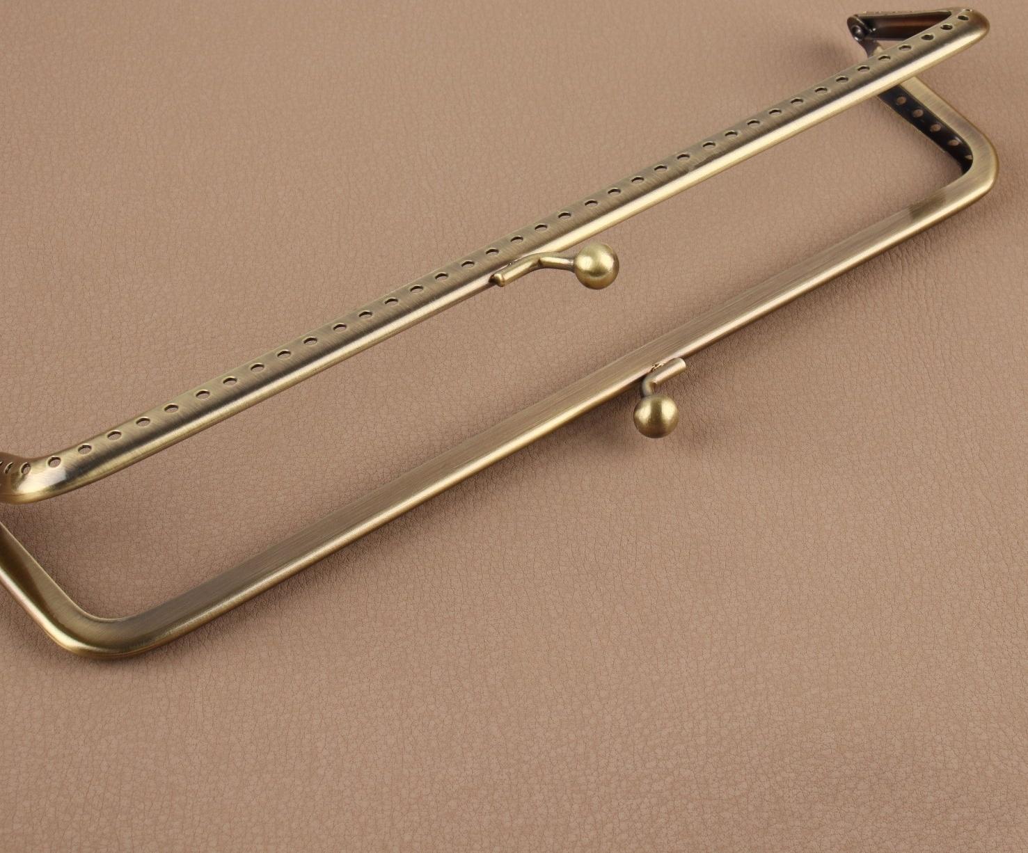 Фермуар пришивной «Прямоугольник», 20 × 6 см, цвет бронзовый