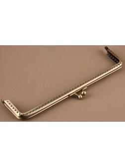 Фермуар пришивной «Прямоугольник», 20 × 6 см, цвет бронзовый
