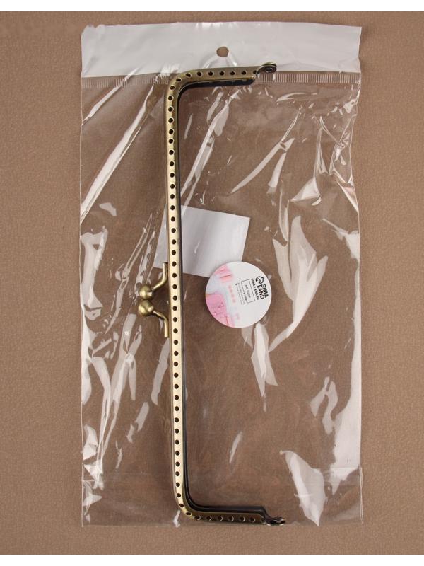 Фермуар пришивной «Прямоугольник», 20 × 6 см, цвет бронзовый