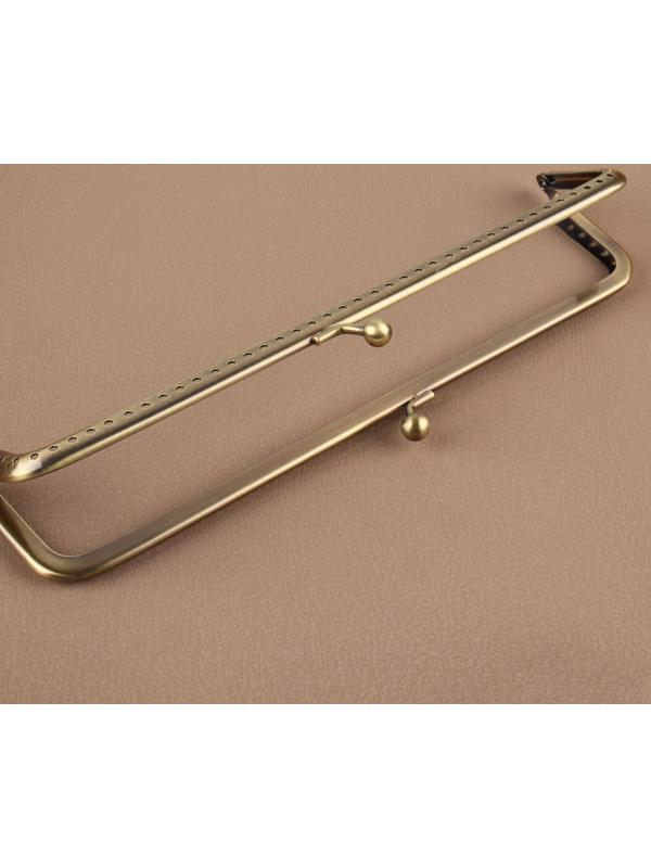 Фермуар пришивной «Прямоугольник», 20 × 6 см, цвет бронзовый