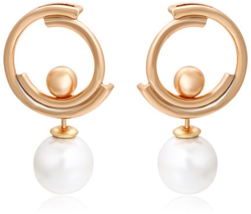 Серьги с жемчугом XUPING модерн, цвет белый в золоте