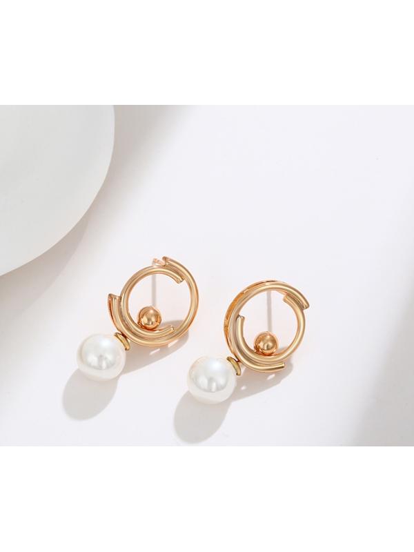 Серьги с жемчугом XUPING модерн, цвет белый в золоте