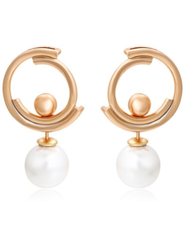 Серьги с жемчугом XUPING модерн, цвет белый в золоте